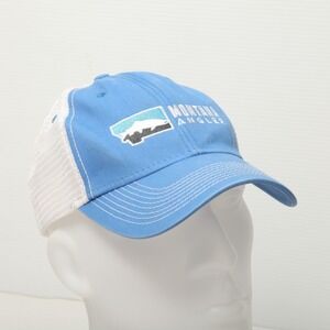 Ouray Sportswear Montana Angler Trucker Hat Blue White Mesh Snapback Fishing Cap
